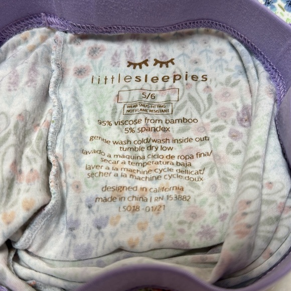 💐 RETIRED Little Sleepies Flower Fields two piece set - size 5/6 - Picture 6 of 9